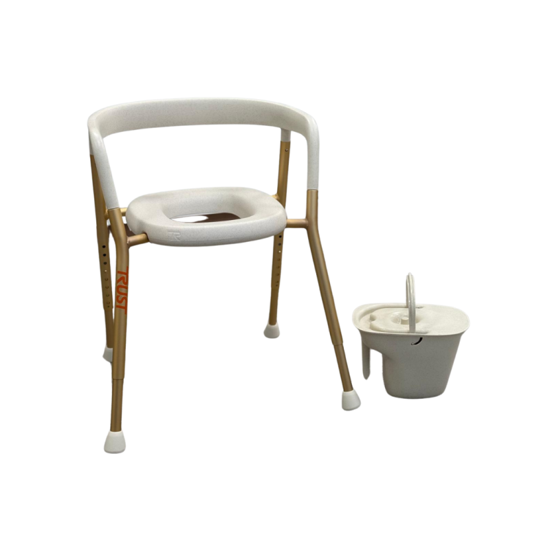 HOMCOM Chaise De Douche Chaise Percée Avec Seau Hauteur Réglable Pieds