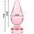 PLUG ANAL MODÈLE 4 VERRE BOROSILICATE ROSE 11 CM -O- 5 CM prod mesure