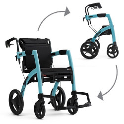 Image de couverture du Rollator et Fauteuil ROLLZ MOTION avec vue sur ses deux positions