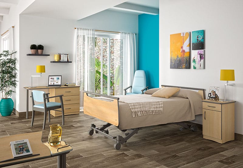 Lit médicalisé Alzheimer ultra-bas pour la prévention des chutes, installé par Orvimed en Île-de-France. Appelez le 01 53 66 18 12.