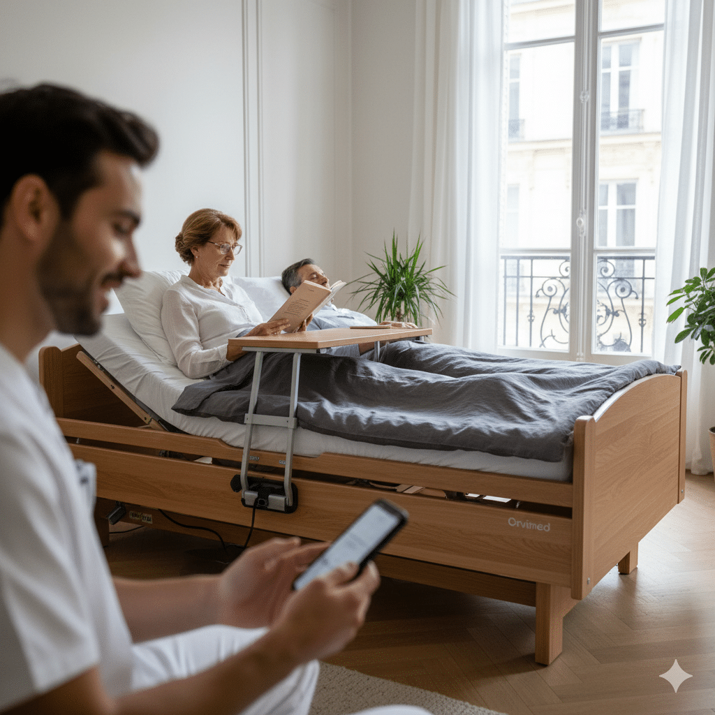 Livraison d'un lit médicalisé Île-de-France avec prise en charge totale par la sécurité sociale et tiers payant Orvimed.