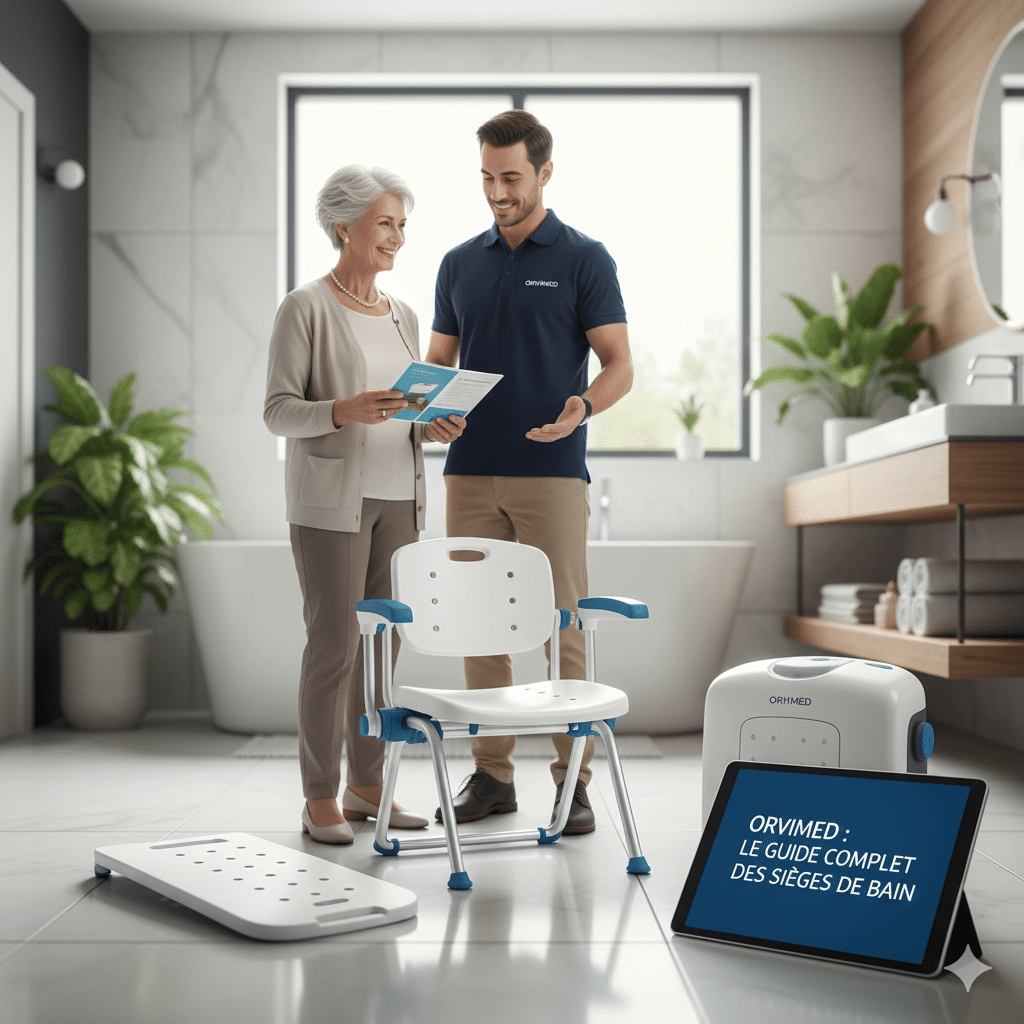 Comparatif des différentes solutions de sièges de bain Orvimed pour sécuriser la toilette des seniors et personnes à mobilité réduite.